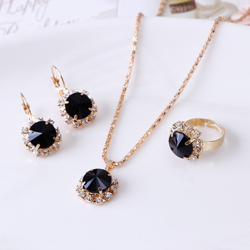 Round Crystal Claw-Set Bridal Jewelry Set - Luzilly Bridal & Apparel