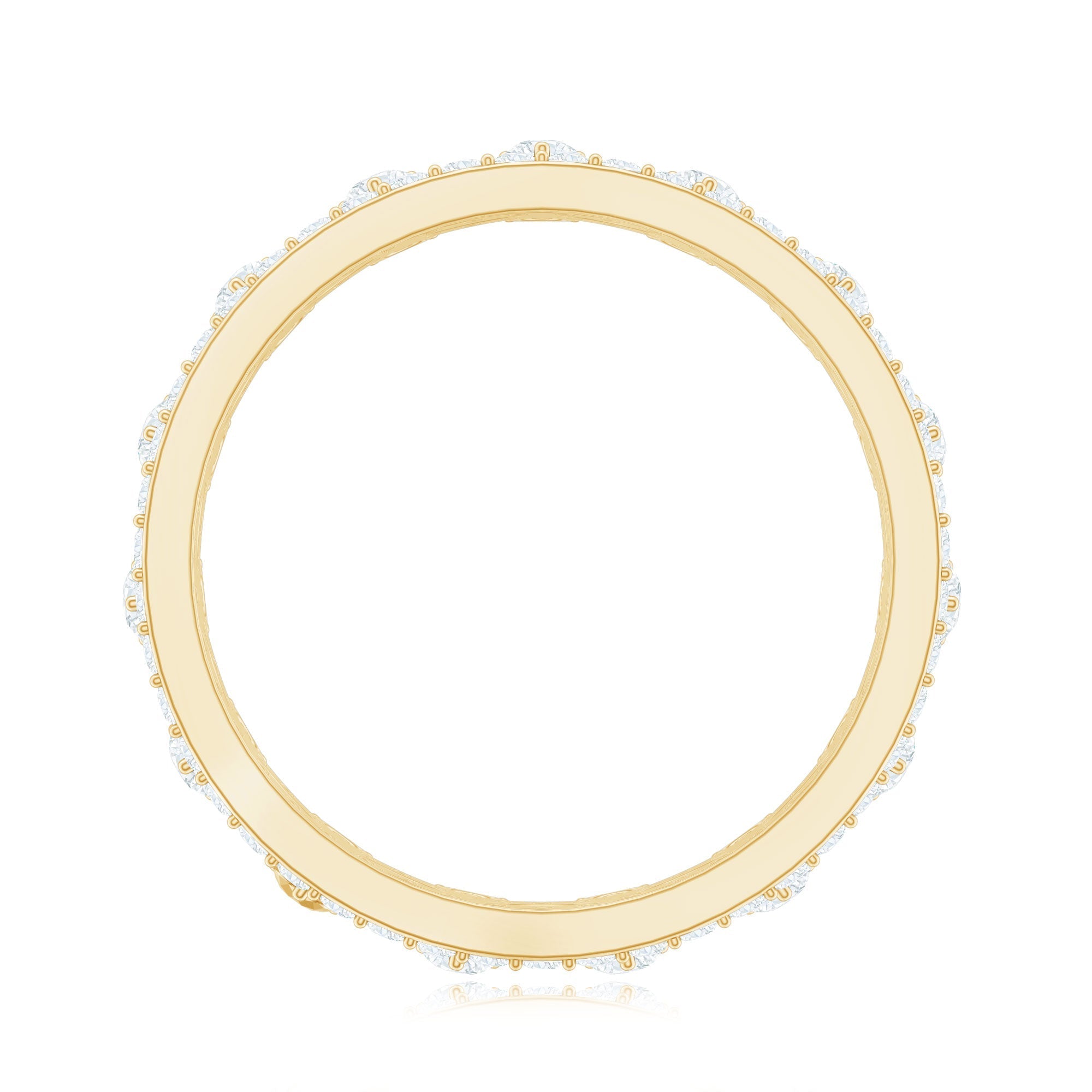 Round Cut Certified Moissanite Crown Wedding Band for Women - Luzilly Bridal & Apparel