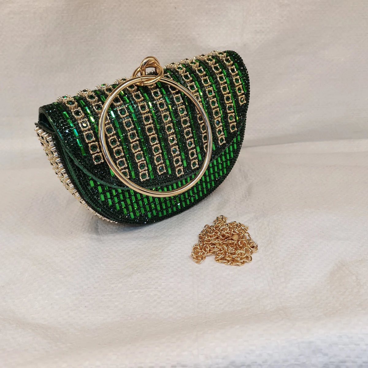 Round Rhinestone Evening Clutch - Luzilly Bridal & Apparel