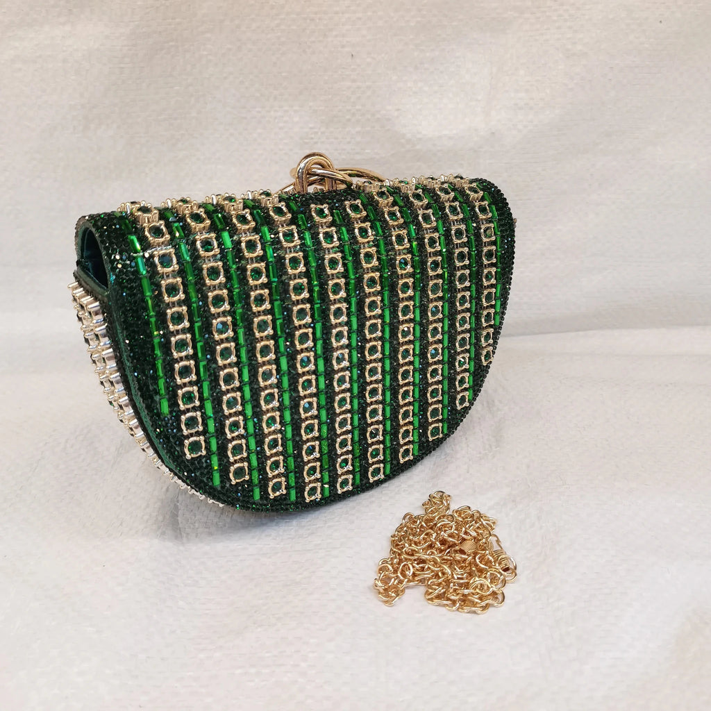 Round Rhinestone Evening Clutch - Luzilly Bridal & Apparel