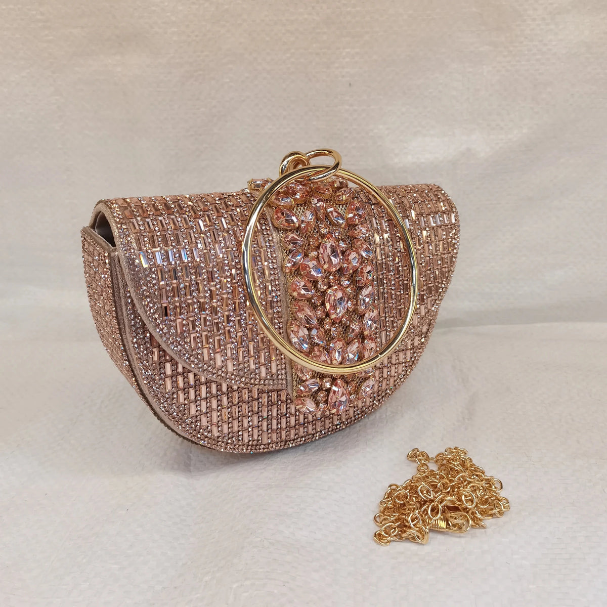 Round Rhinestone Evening Clutch - Luzilly Bridal & Apparel