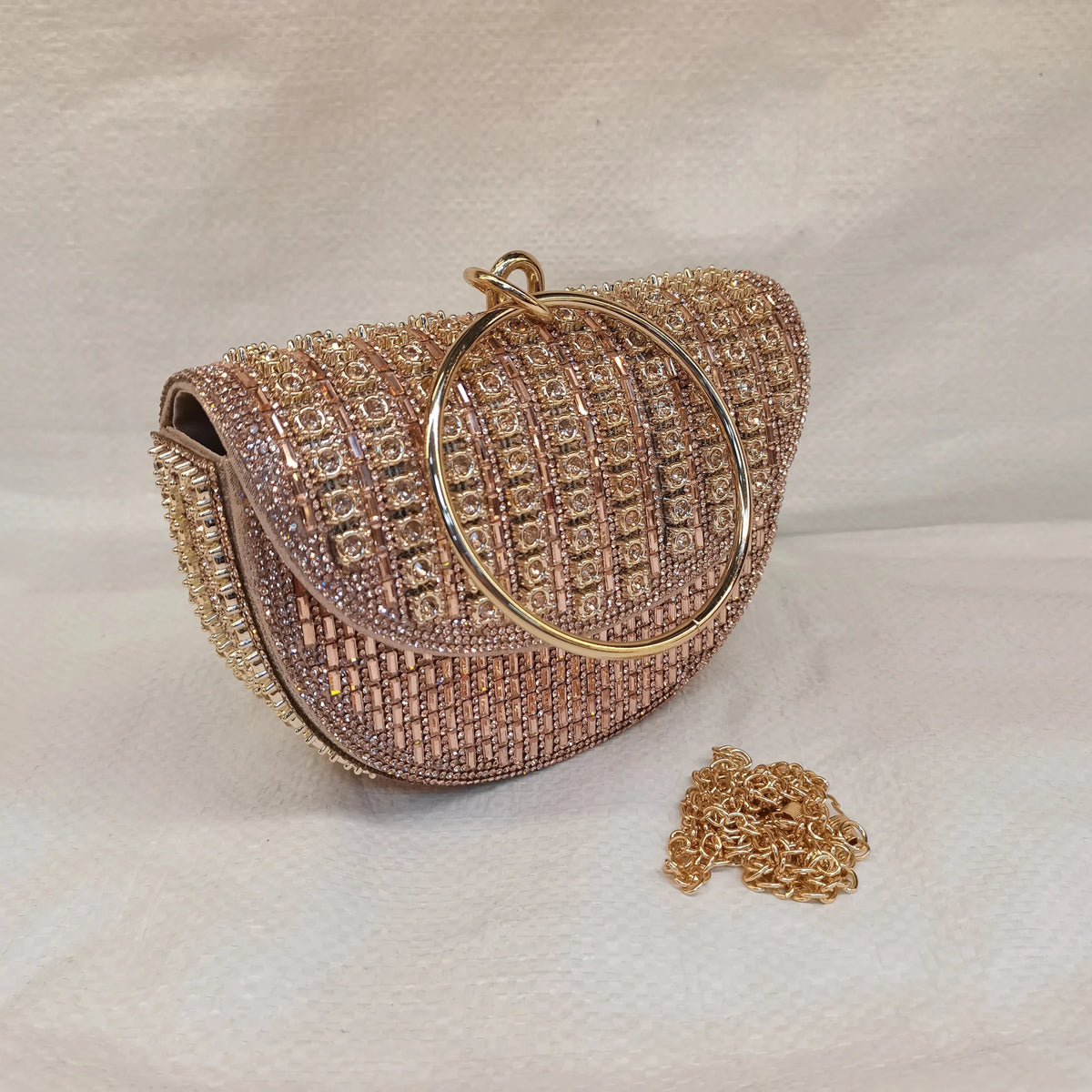 Round Rhinestone Evening Clutch - Luzilly Bridal & Apparel