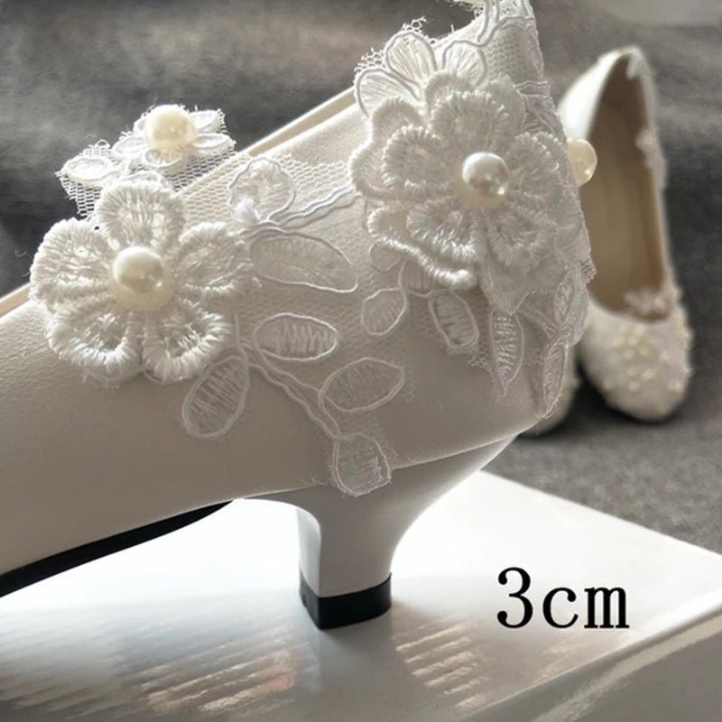 Round-Toe Bridal Shoes, Flat or Heeled - Luzilly Bridal & Apparel