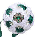 Royal Blue & White Satin Rose Quinceañera Bouquet - Luzilly Bridal & Apparel