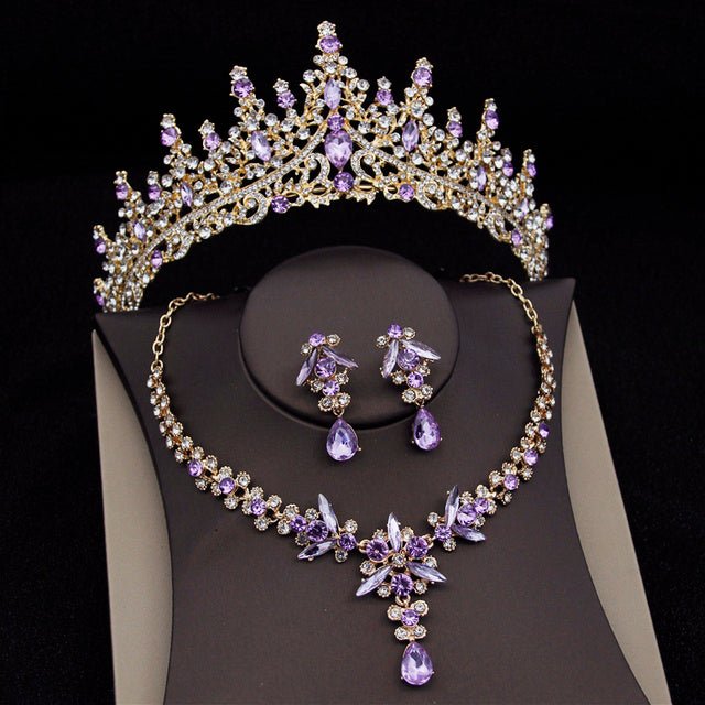 Royal Queen Bridal Jewelry Sets For Women Luxury Tiaras Crow - Luzilly Bridal & Apparel