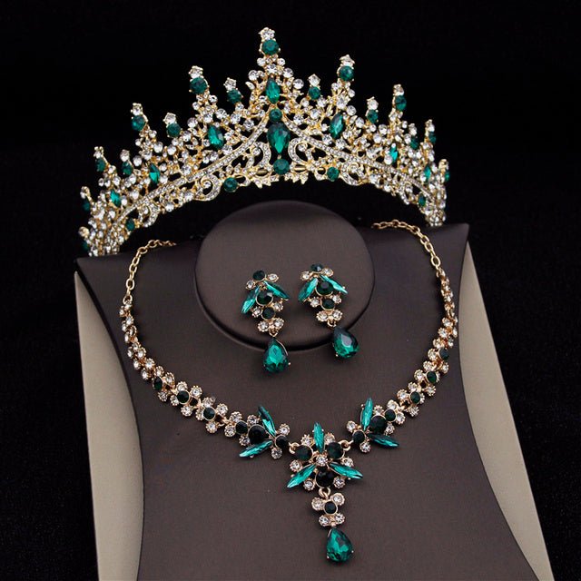 Royal Queen Bridal Jewelry Sets For Women Luxury Tiaras Crow - Luzilly Bridal & Apparel