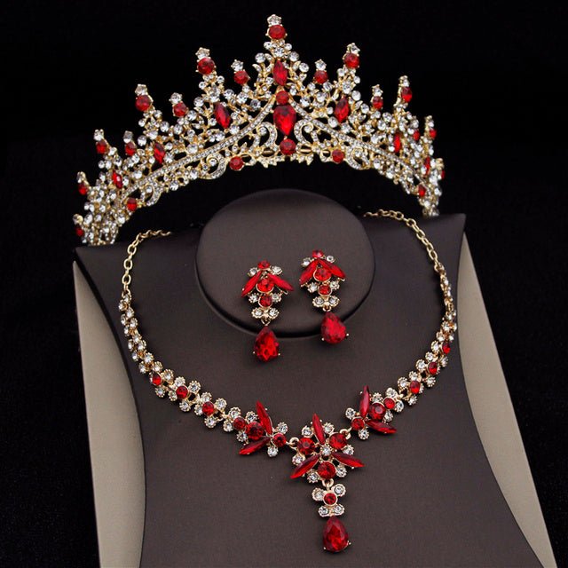 Royal Queen Bridal Jewelry Sets For Women Luxury Tiaras Crow - Luzilly Bridal & Apparel