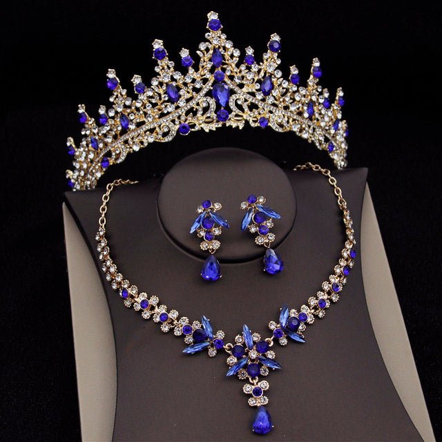 Royal Queen Bridal Jewelry Sets For Women Luxury Tiaras Crow - Luzilly Bridal & Apparel