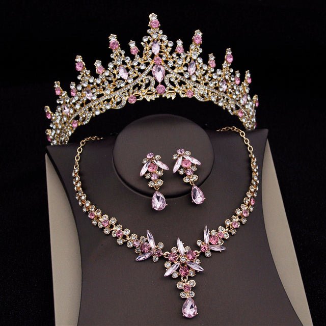 Royal Queen Bridal Jewelry Sets For Women Luxury Tiaras Crow - Luzilly Bridal & Apparel