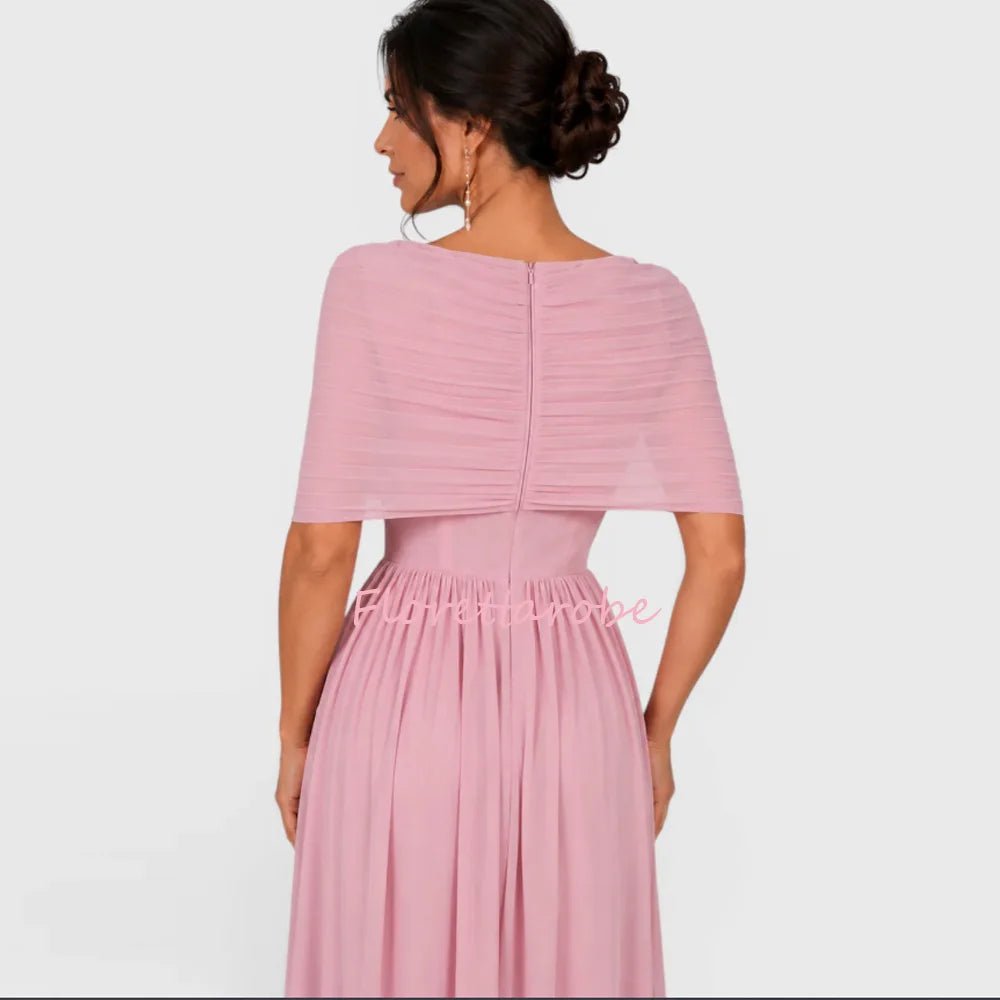 Ruched A-Line Floor-Length Mother of the Bride Dress - Luzilly Bridal & Apparel