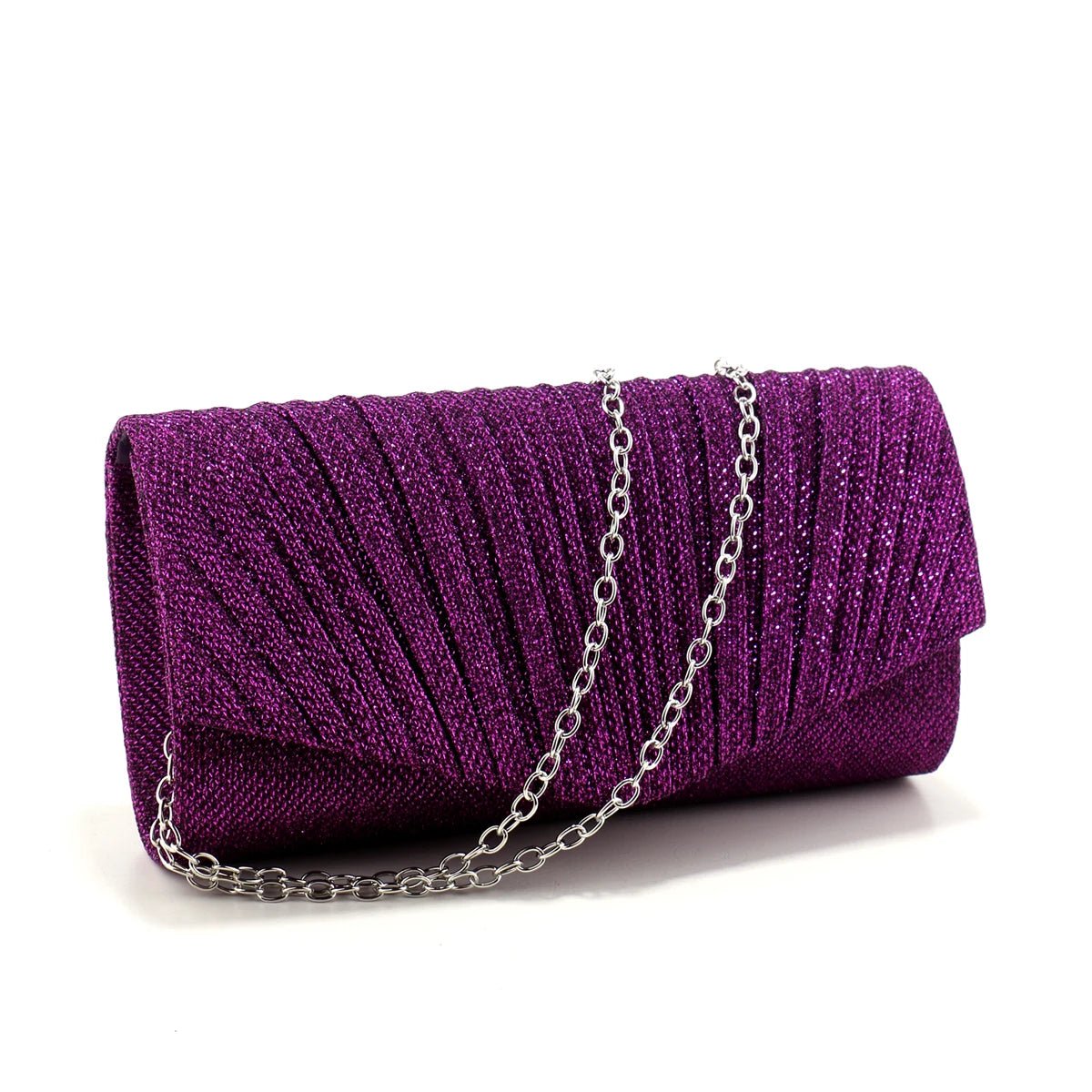 Ruched Sequined Envelope Clutch - Luzilly Bridal & Apparel