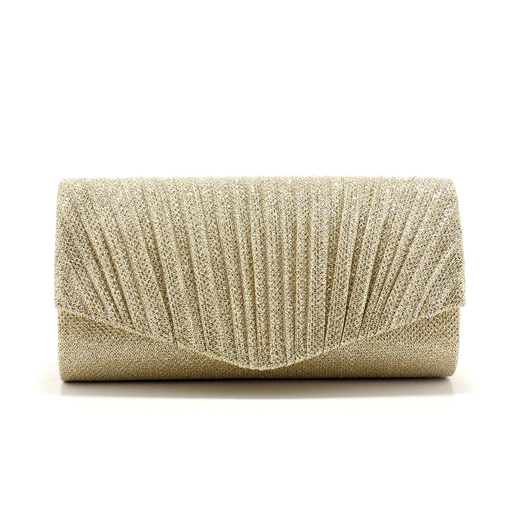Ruched Sequined Envelope Clutch - Luzilly Bridal & Apparel