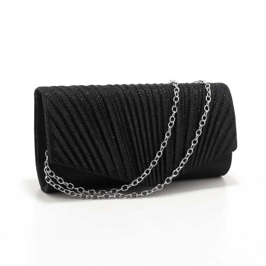 Ruched Sequined Envelope Clutch - Luzilly Bridal & Apparel