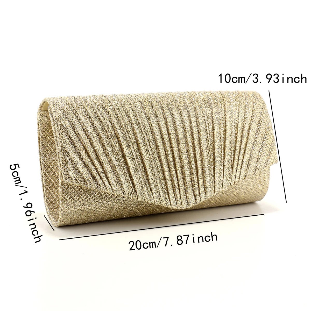 Ruched Sequined Envelope Clutch - Luzilly Bridal & Apparel