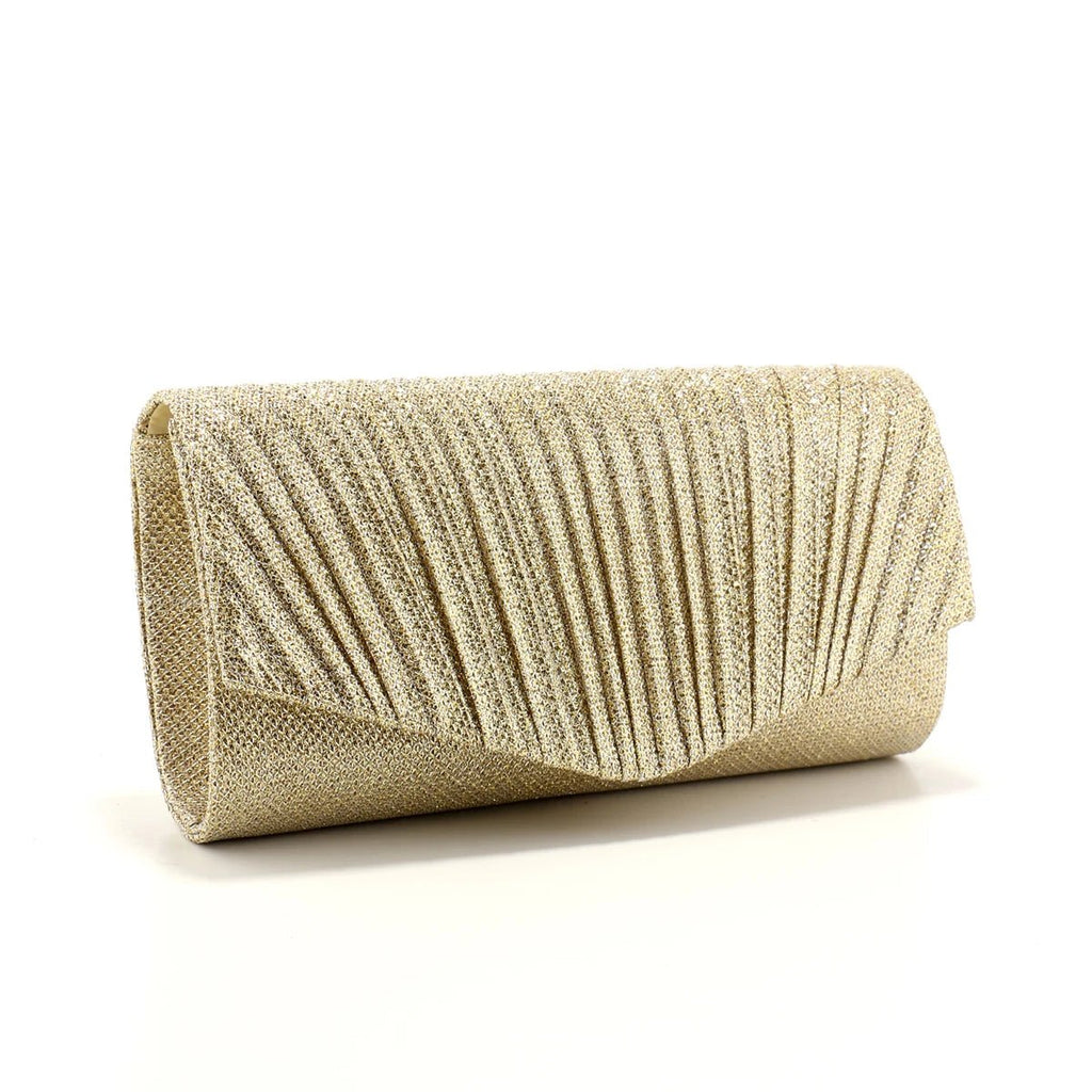Ruched Sequined Envelope Clutch - Luzilly Bridal & Apparel