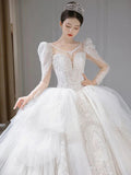 Ruffle White French Elegant Wedding Dress ED6401 - Luzilly Bridal & Apparel