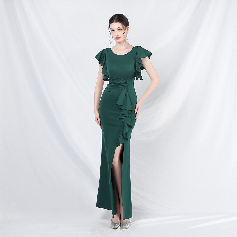 Ruffled Butterfly-Sleeve Cocktail Dress - Luzilly Bridal & Apparel