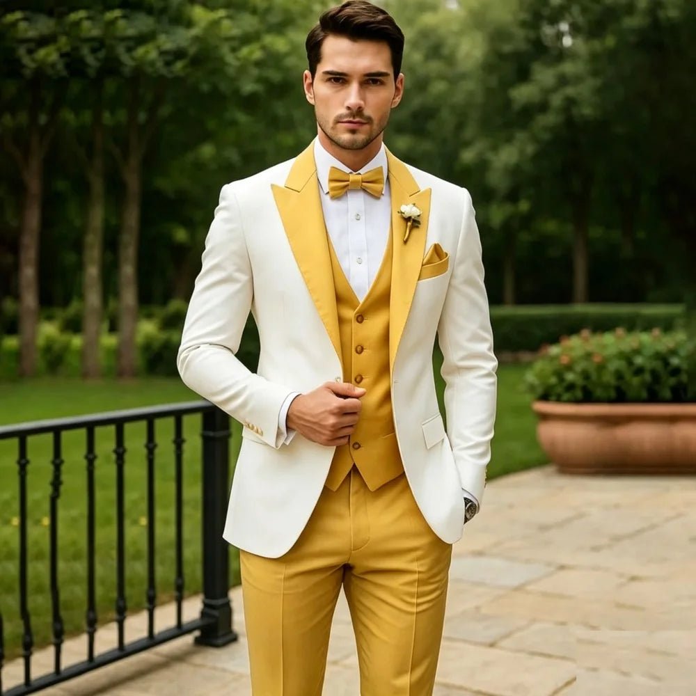 Sage Green Three-Piece Slim-Fit Groom Tuxedo - Luzilly Bridal & Apparel