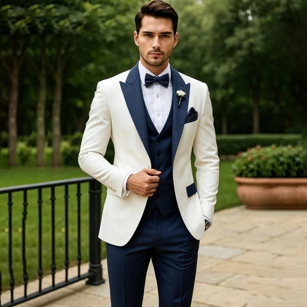 Sage Green Three-Piece Slim-Fit Groom Tuxedo - Luzilly Bridal & Apparel