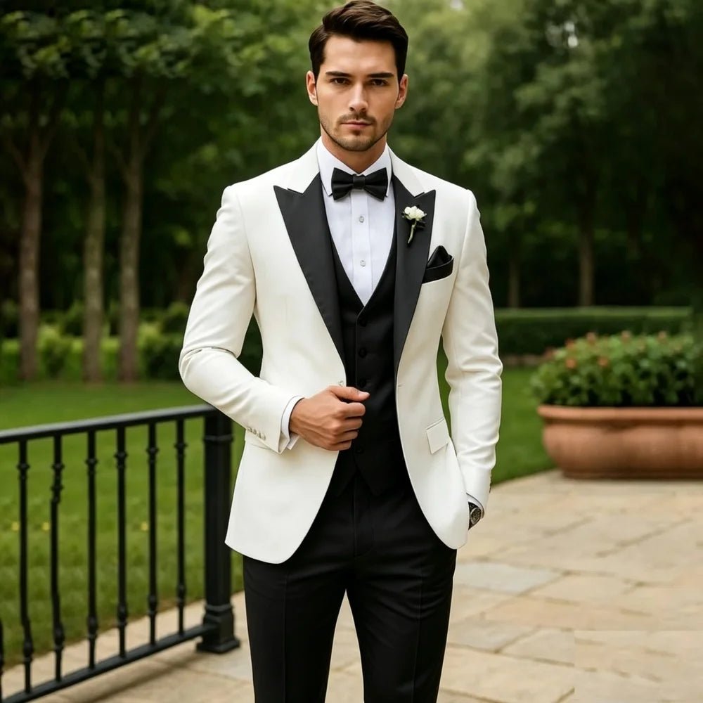 Sage Green Three-Piece Slim-Fit Groom Tuxedo - Luzilly Bridal & Apparel