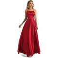 Satin A-Line Bridesmaid Dress with Slit - Luzilly Bridal & Apparel
