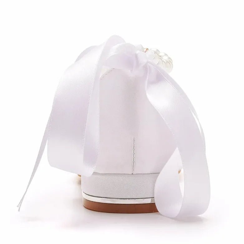 Satin Beaded Flat Pointed-Toe Bridal Sandals - Luzilly Bridal & Apparel