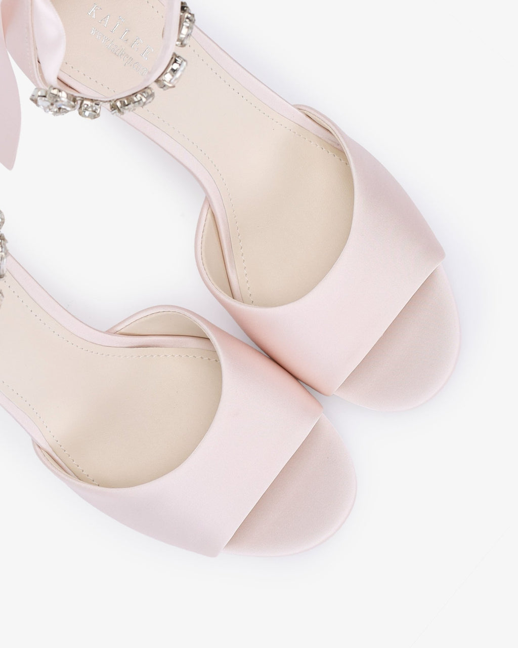 Satin Block Heel Evening Sandals with Navette Cluster Rhinestones Strap - Luzilly Bridal & Apparel