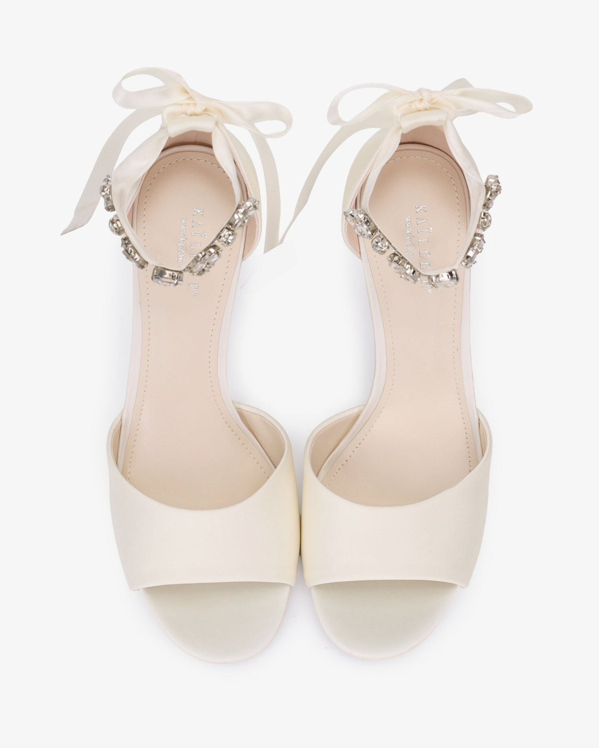 Satin Block Heel Wedding Sandals with Navette Cluster Rhinestones Strap - Luzilly Bridal & Apparel