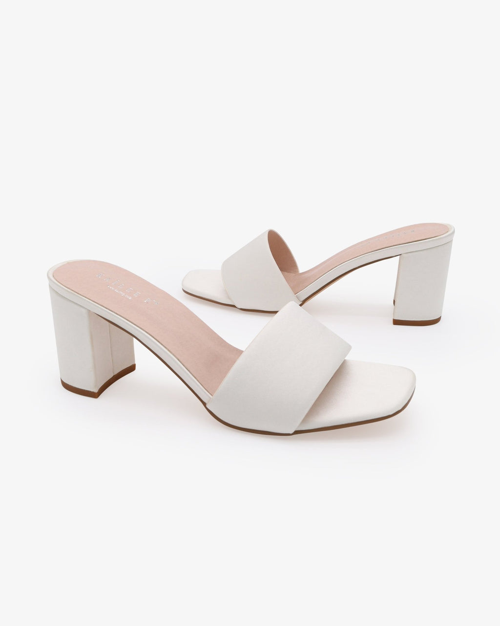 Satin Block Heels Slide Wedding Sandals - Luzilly Bridal & Apparel