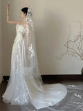 Satin Lace Wedding Veil Tube Top Fishtail Wedding Dress - Luzilly Bridal & Apparel