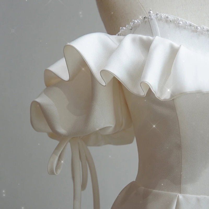 Satin Light Wedding Dress Bride French Super Fairy - Luzilly Bridal & Apparel