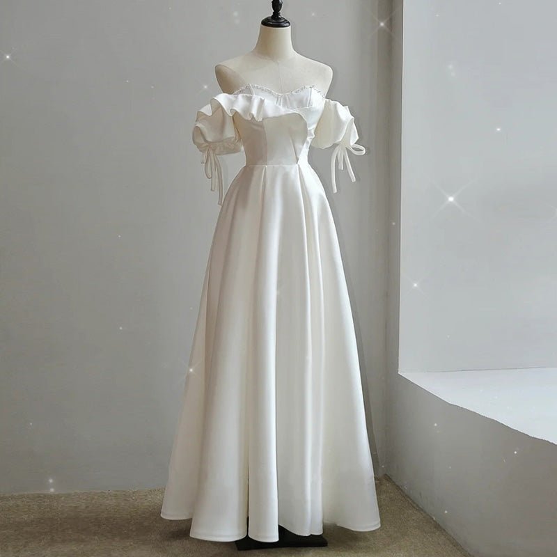 Satin Light Wedding Dress Bride French Super Fairy - Luzilly Bridal & Apparel