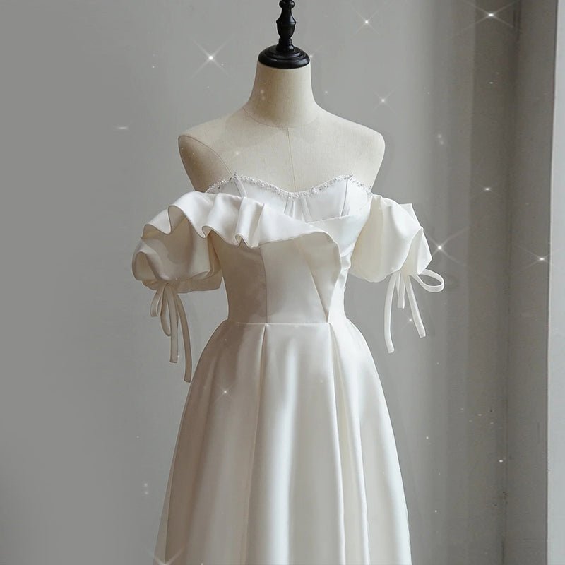 Satin Light Wedding Dress Bride French Super Fairy - Luzilly Bridal & Apparel