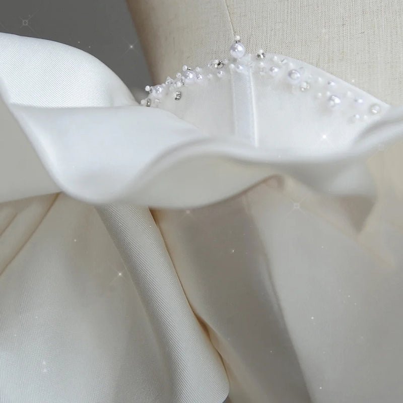 Satin Light Wedding Dress Bride French Super Fairy - Luzilly Bridal & Apparel