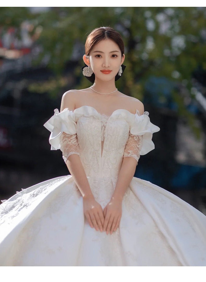 Satin Princess Wedding Dress - Luzilly Bridal & Apparel