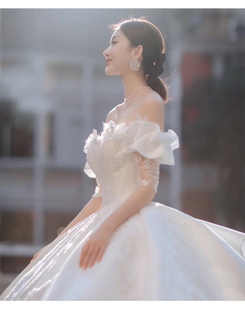Satin Princess Wedding Dress - Luzilly Bridal & Apparel