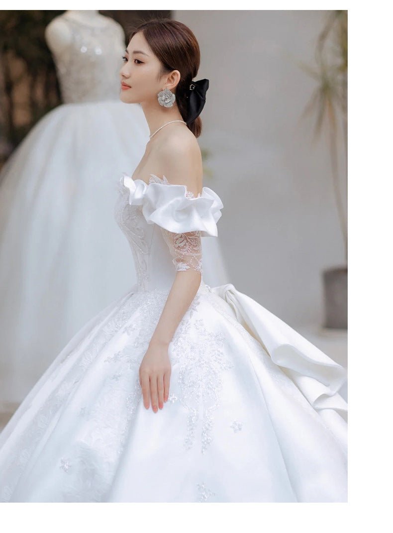 Satin Princess Wedding Dress - Luzilly Bridal & Apparel