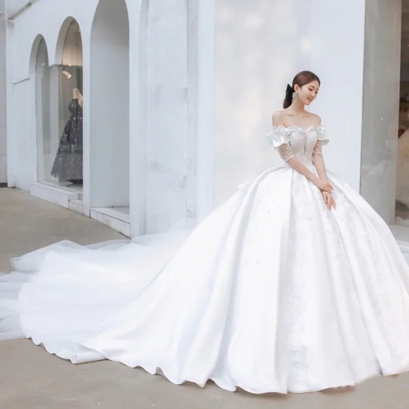Satin Princess Wedding Dress - Luzilly Bridal & Apparel