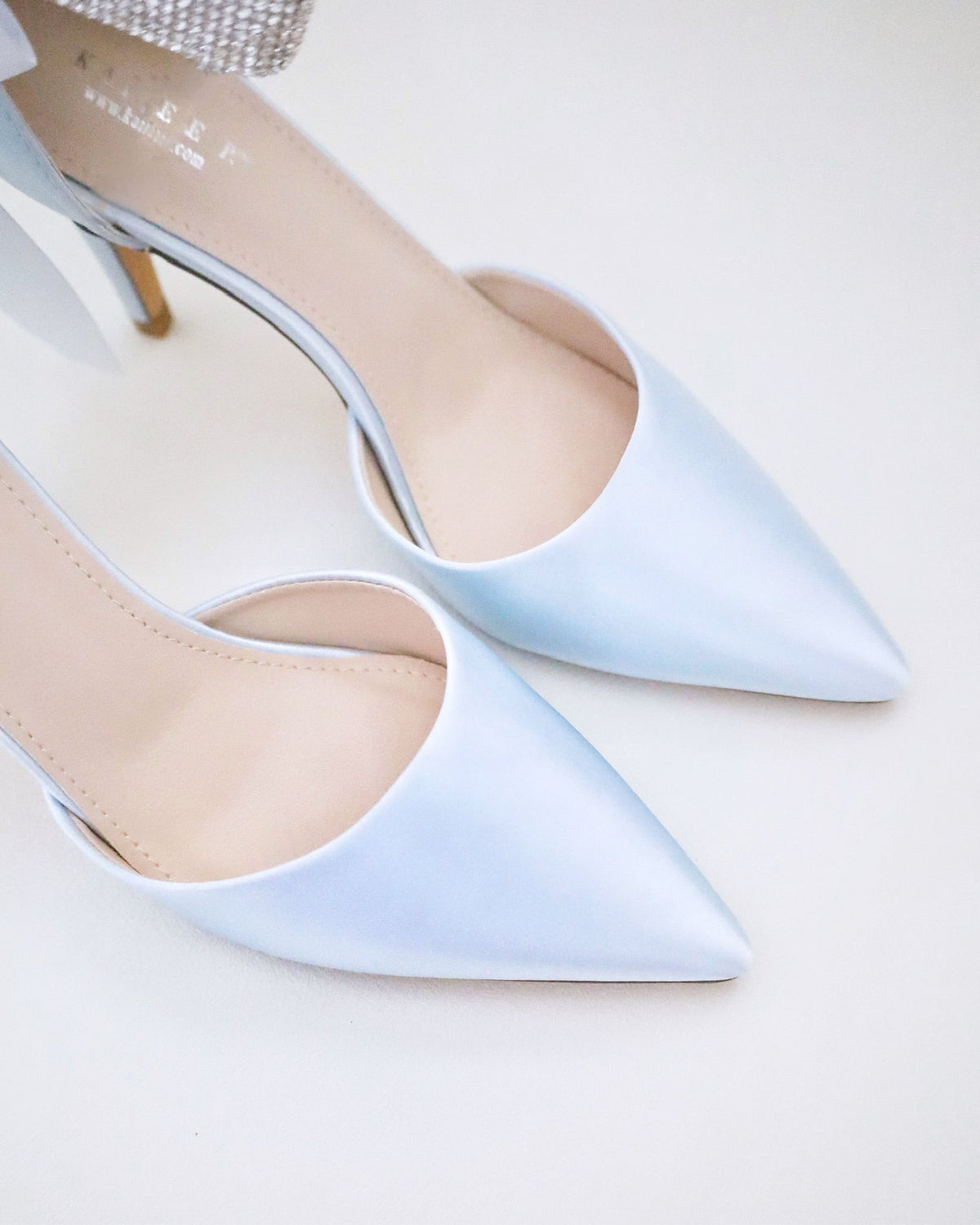 Satin Wedding Heels with Rhinestones Strap - Luzilly Bridal & Apparel