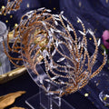 Sculptural Rhinestone Flower Bridal Headband - Luzilly Bridal & Apparel