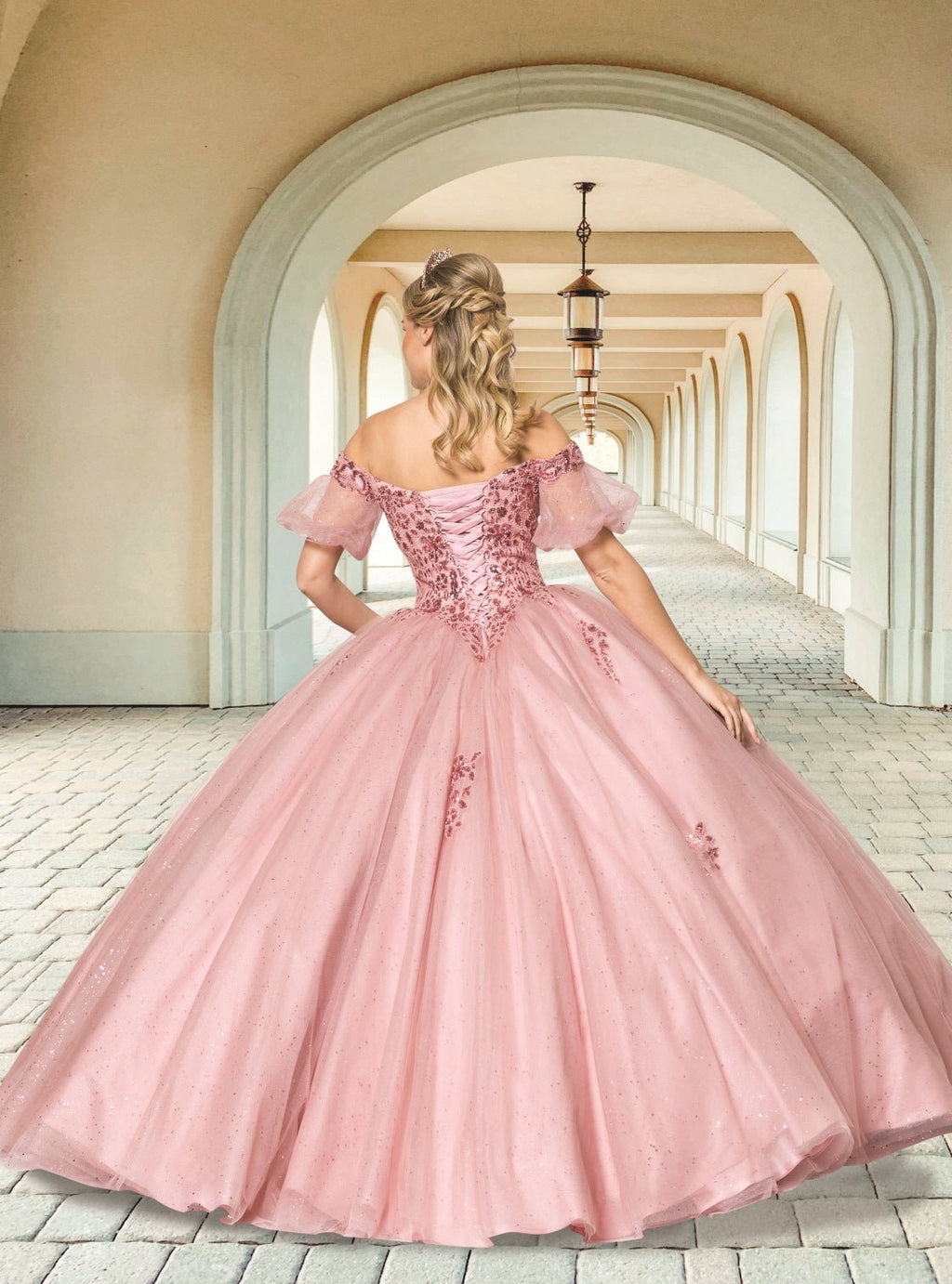 Sequin & Beaded Chiffon Quinceañera Gown - Luzilly Bridal & Apparel