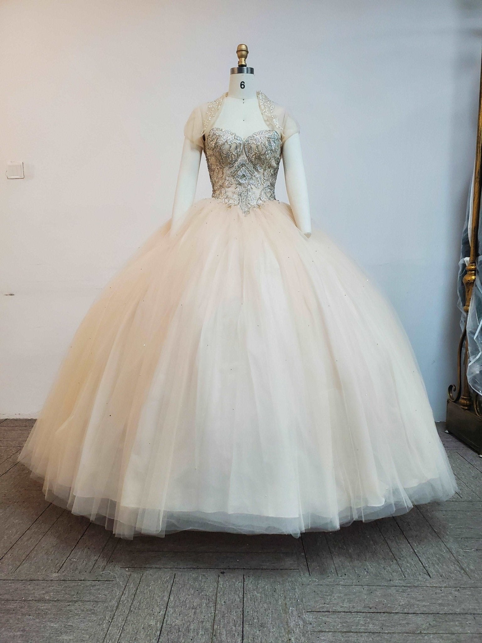 Sequin & Beaded Tulle Quinceañera Gown - Luzilly Bridal & Apparel