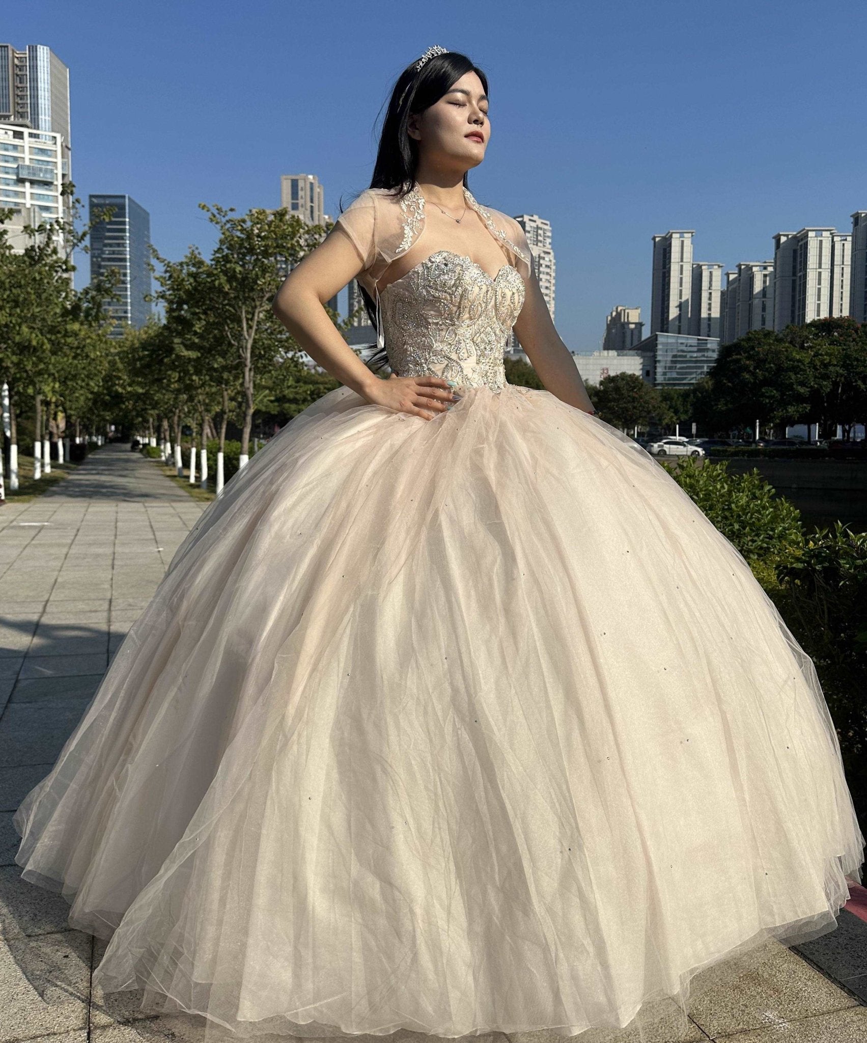 Sequin & Beaded Tulle Quinceañera Gown - Luzilly Bridal & Apparel