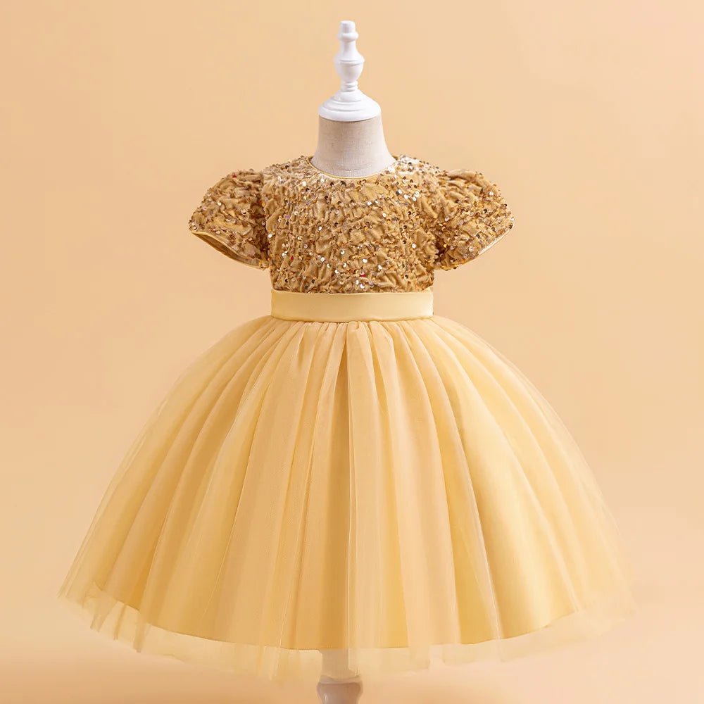 Sequin Bow Party Dress for Girls - Luzilly Bridal & Apparel