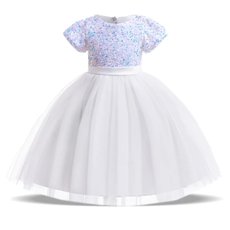 Sequin Bow Party Dress for Girls - Luzilly Bridal & Apparel