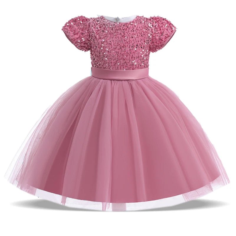 Sequin Bow Party Dress for Girls - Luzilly Bridal & Apparel