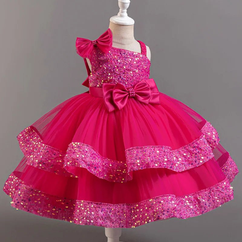 Sequin Flower Sleeveless Flower Girl Dress - Luzilly Bridal & Apparel