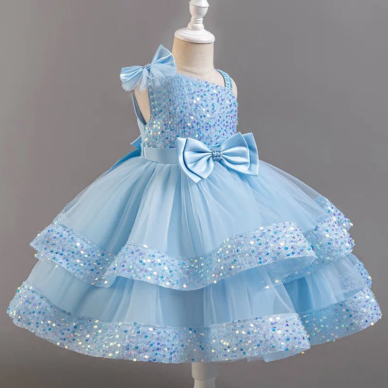 Sequin Flower Sleeveless Flower Girl Dress - Luzilly Bridal & Apparel