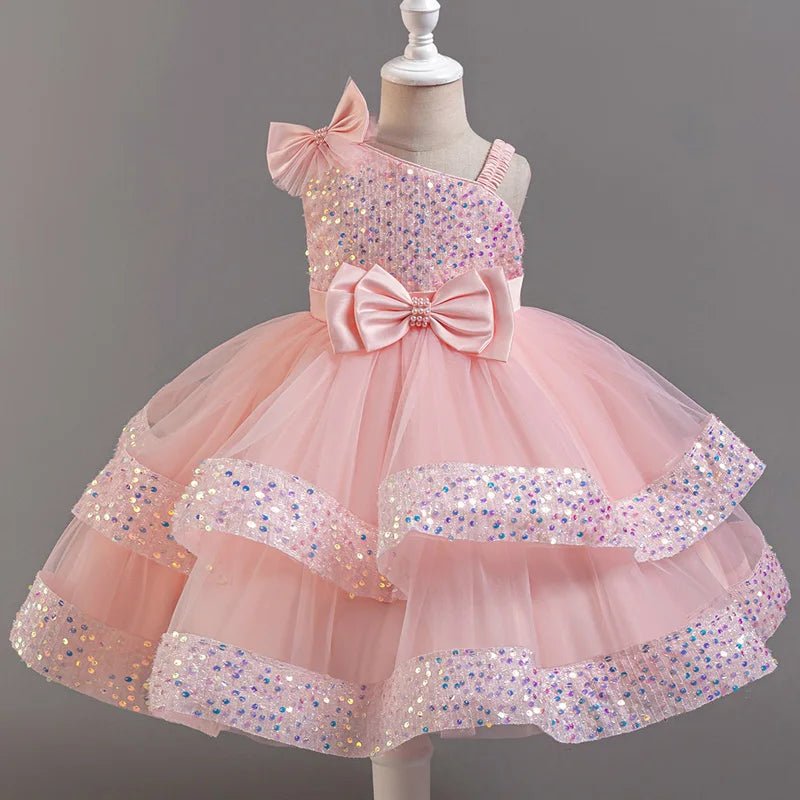 Sequin Flower Sleeveless Flower Girl Dress - Luzilly Bridal & Apparel