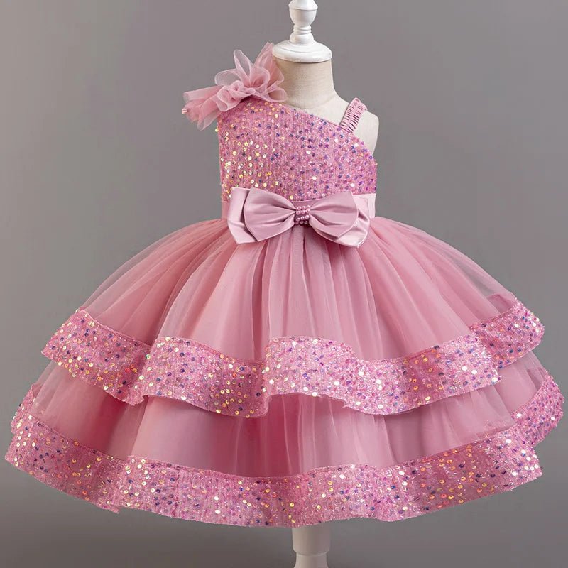 Sequin Flower Sleeveless Flower Girl Dress - Luzilly Bridal & Apparel